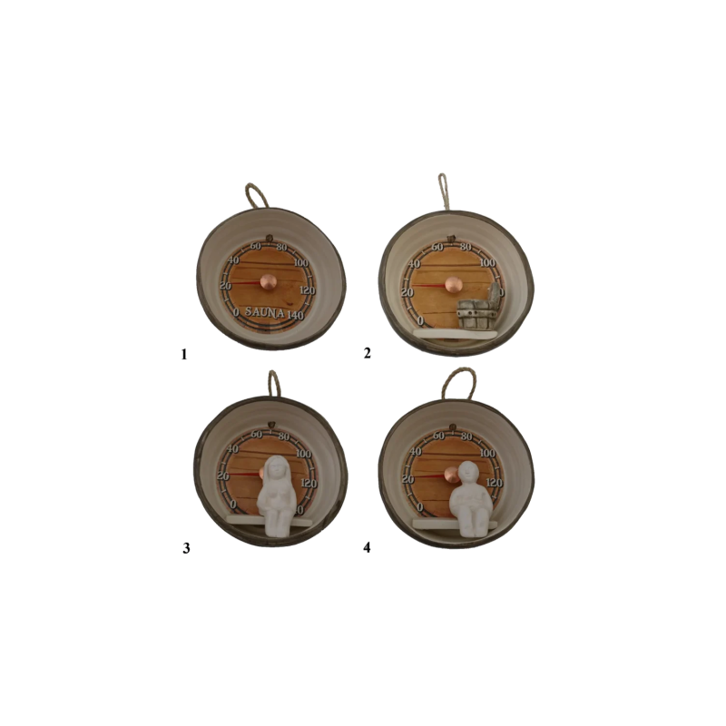 Saunathermometer aus Keramik - Fass