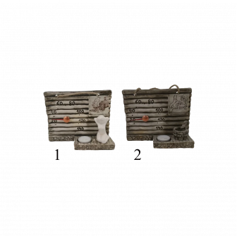Saunathermometer aus Keramik - mit Kerze