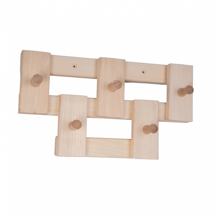 Kleiderbügel aus Lindenholz mit 5 Haken