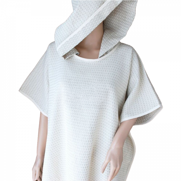 Leinenponcho-Handtuch mit Kapuze