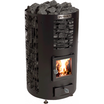 MONDEX KLAPI Holzofen für Sauna, Schwarz
