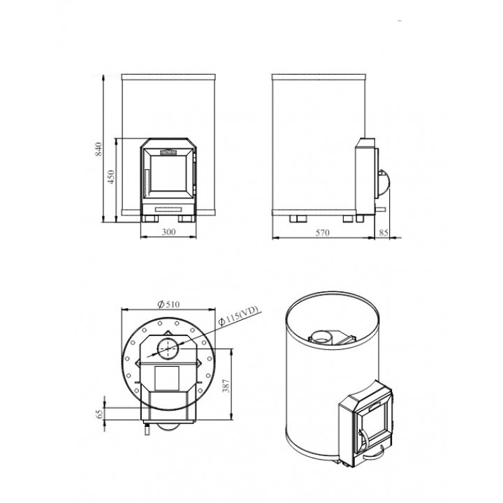 Holzbeheizter Saunaofen - STOVEMAN 20R-LS