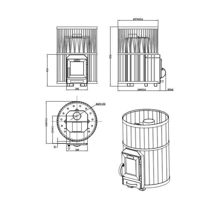 Holzbeheizter Saunaofen - STOVEMAN CROWN 20R