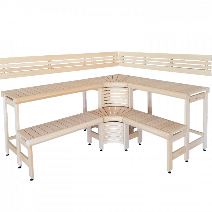 Modulare Saunabänke im „Sun Corner“-Design, 2114 × 2696 mm