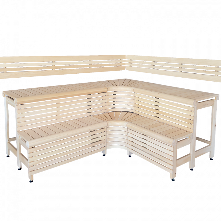 Modulare Saunabänke im „Sun Corner“-Design, 2114 × 2696 mm