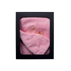 Geschenkset in einer Geschenkbox für SIE. Saunahaube und -schürze für Damen – PINK 