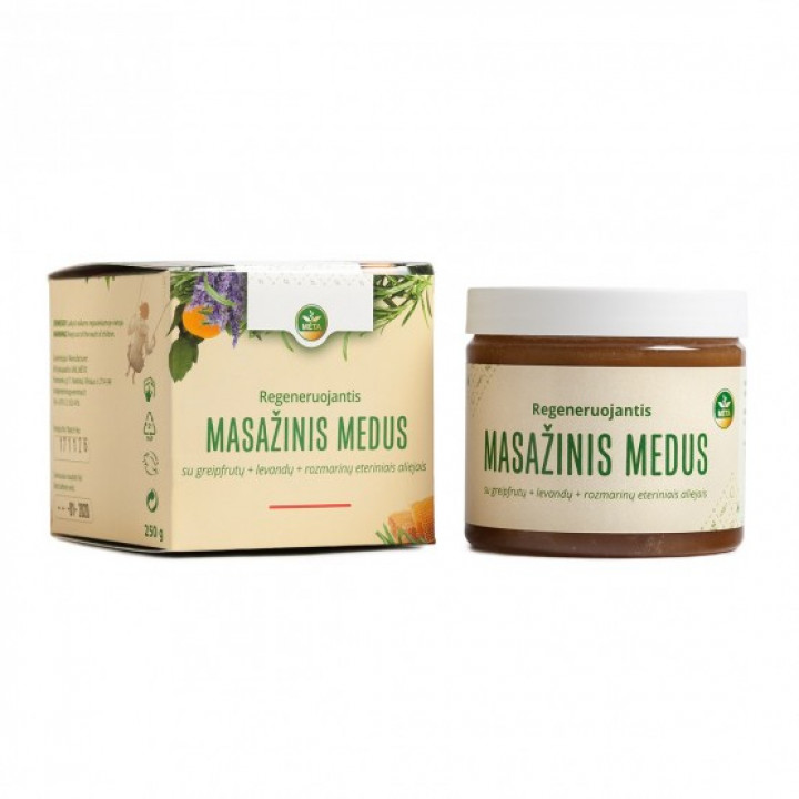 Massagehonig mit ätherischen Ölen aus Grapefruit, Lavendel und Rosmarin, 250 g