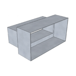 Lüftungsabgang, 160x80 mm  Lüftungsabgang, 160x80 mm