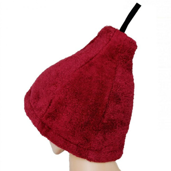 Geschenkset in einer Geschenkbox für SIE. Saunahaube und -schürze für Damen – BURGUNDER