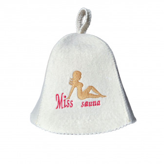 Saunahut – Miss Sauna, weiß