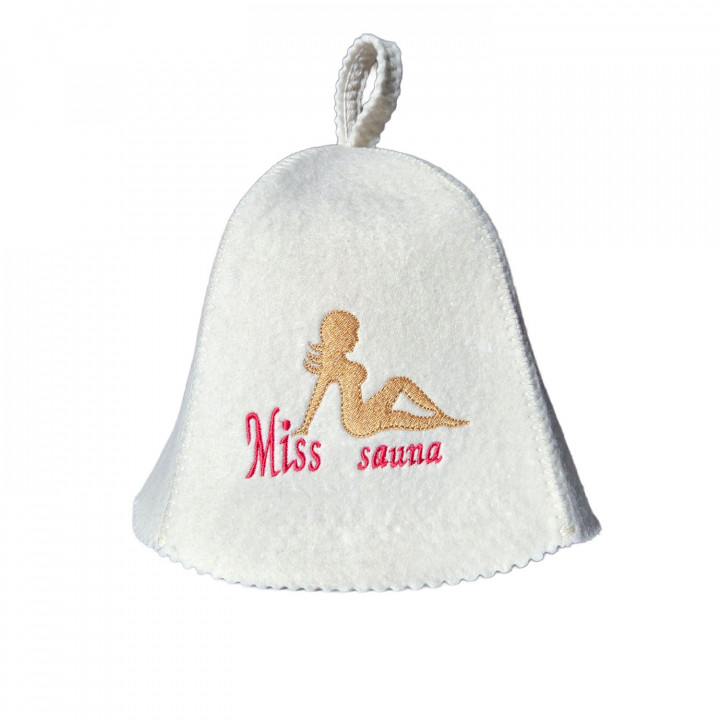 Saunahut – Miss Sauna, weiß