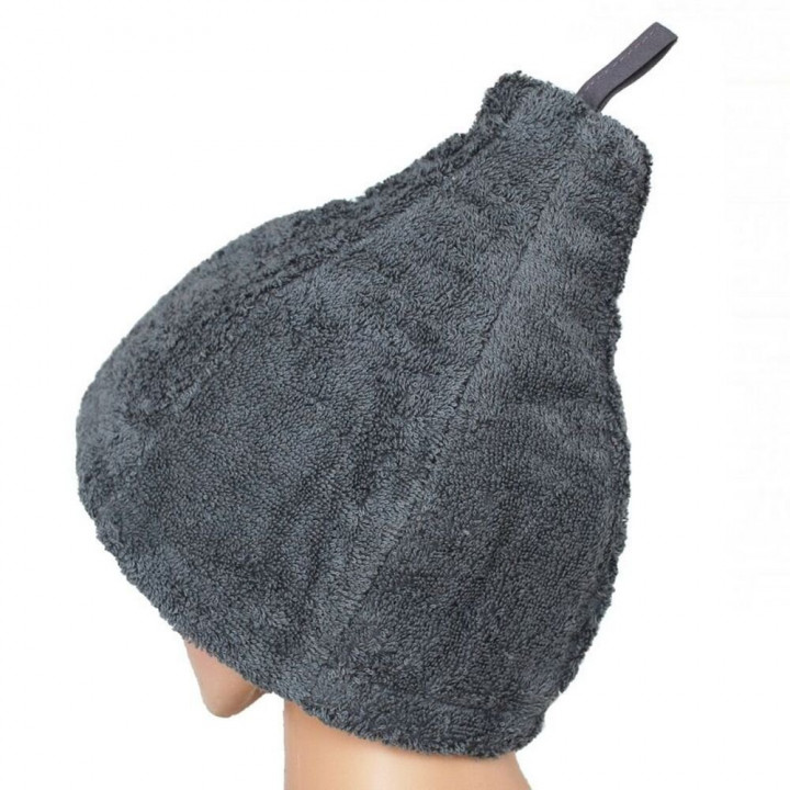 Geschenkset in einer Geschenkbox für IHN. Saunahaube und -schürze für Herren – GRAU