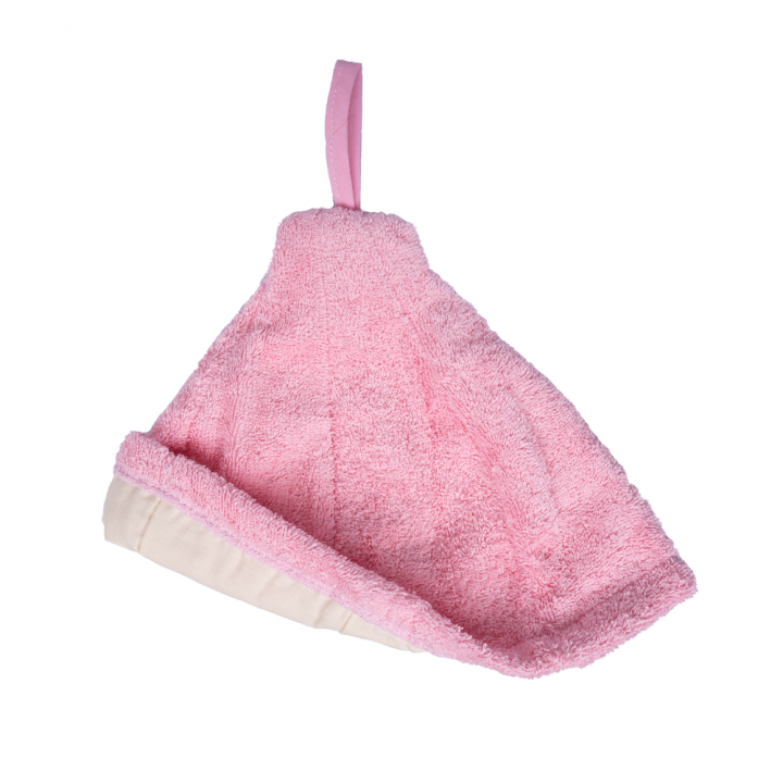 Geschenkset in einer Geschenkbox für SIE. Saunahaube und -schürze für Damen – PINK