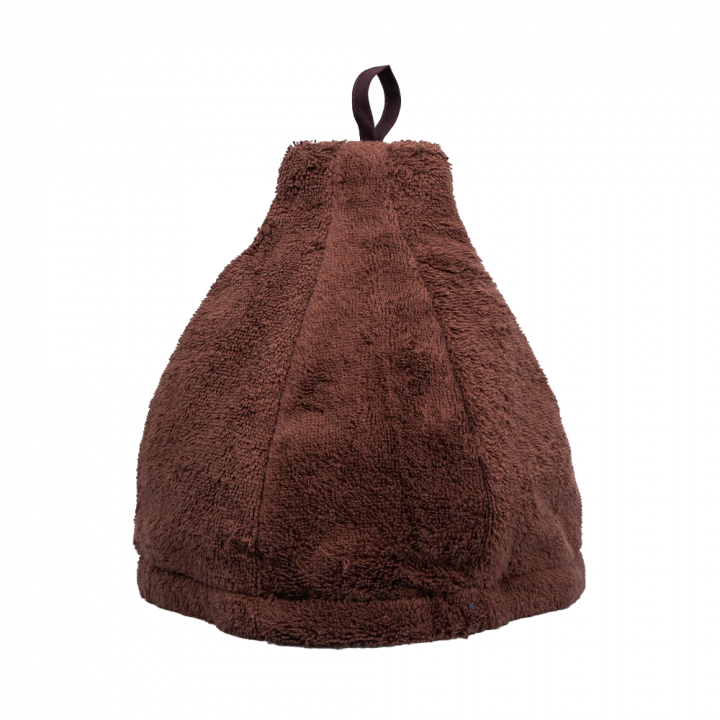 Geschenkset in einer Geschenkbox für IHN. Saunahaube und -schürze für Herren – BRAUN