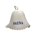 Saunahut – SAUNA, mit blauer Schrift - 0