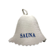 Saunahut – SAUNA, mit blauer Schrift