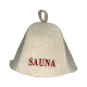 Saunahut – Sauna, mit roter Schrift