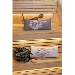 Saunakissen, graubraun 