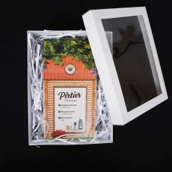 SAUNA-SET im Geschenkkarton. Ätherisches Eukalyptusöl, Massagehonig UND ätherisches Minzöl 