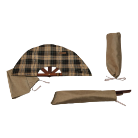 Saunaventilator, dunkel kariertes Material 