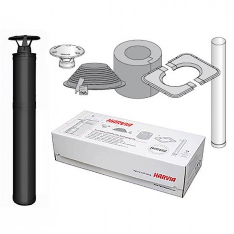 Isoliertes Kaminset aus Stahl - HARVIA, schwarz