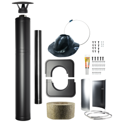 Isoliertes Kaminset aus Stahl - HARVIA, schwarz 