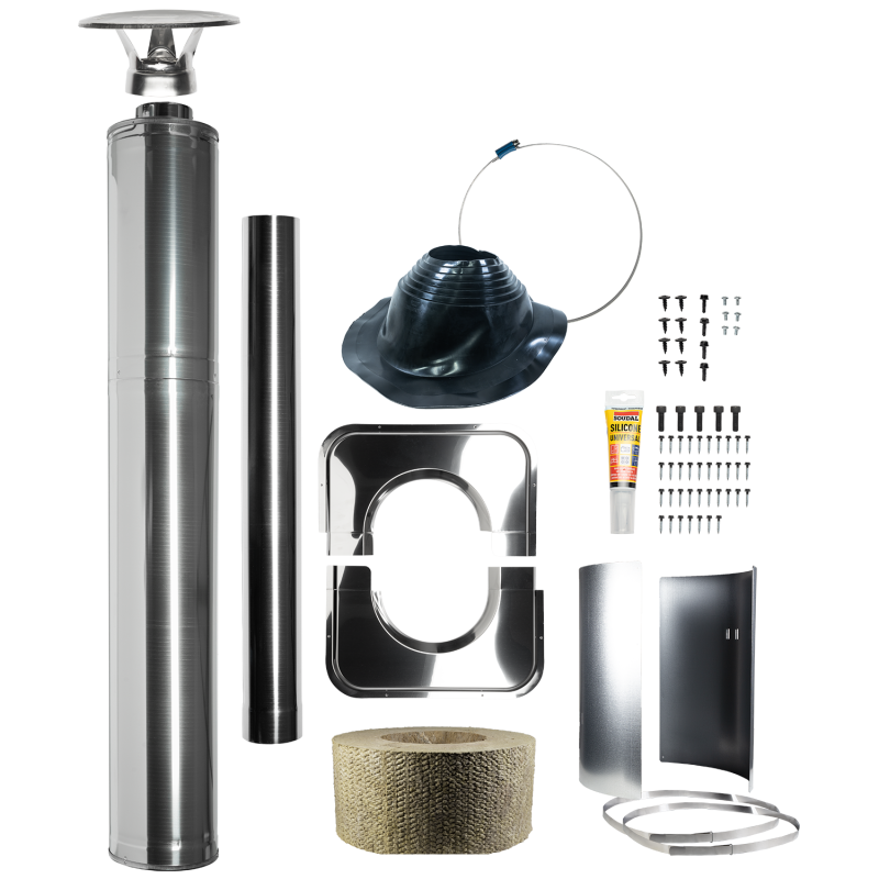 Isoliertes Kaminset aus Stahl - HARVIA