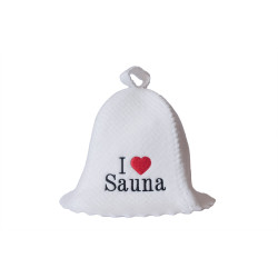 Saunahut - I love sauna, weiß 