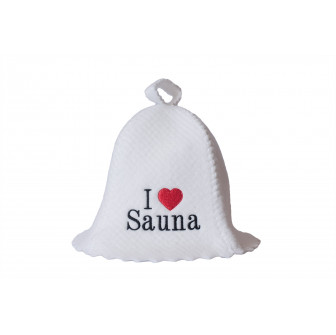 Saunahut - I love sauna, weiß