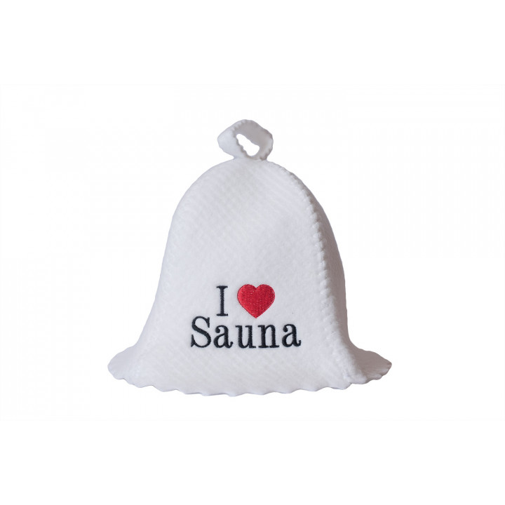 Saunahut - I love sauna, weiß