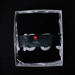 Handtuch HARVIA #healingwithheat in einer Geschenkbox, 90 x 170 cm, schwarz 