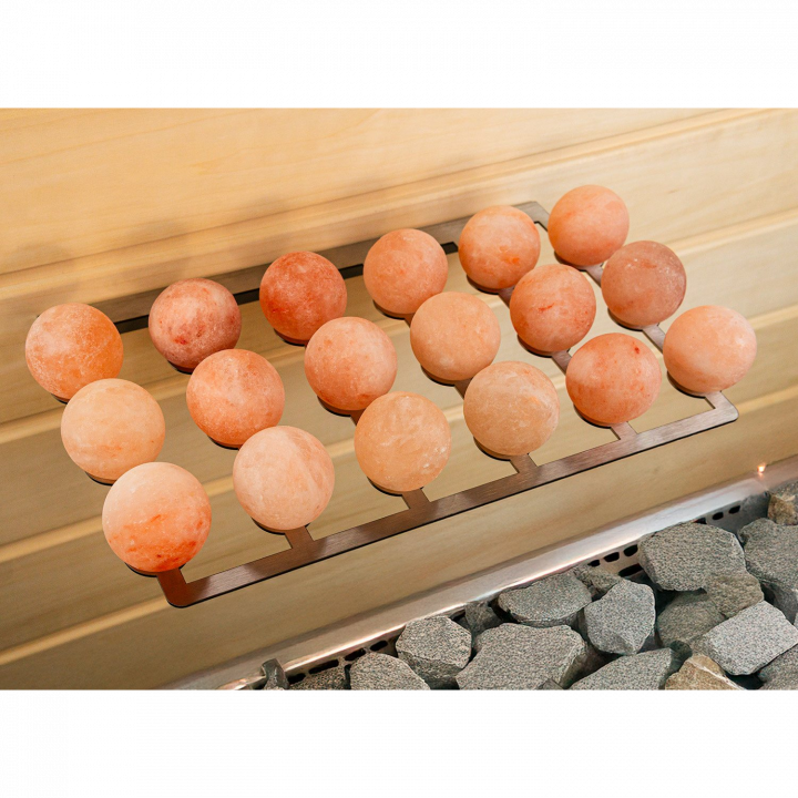 SAUFLEX Salzkugeln für Saunen – 18-teiliges Set mit Ständer