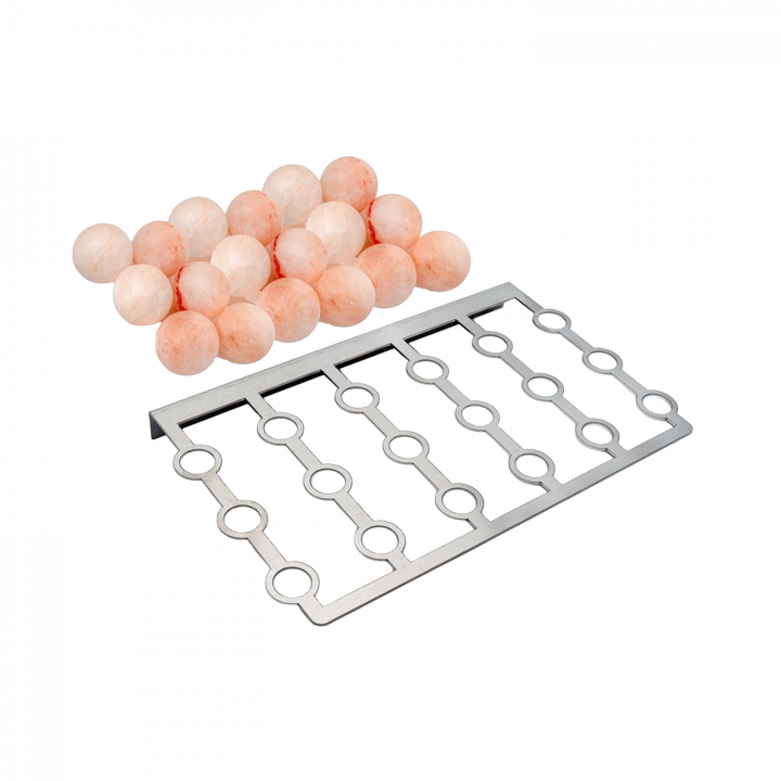 SAUFLEX Salzkugeln für Saunen – 18-teiliges Set mit Ständer