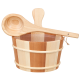SAUFLEX Holzeimer und Schöpfkelle 4 l, Kiefer, Zeder