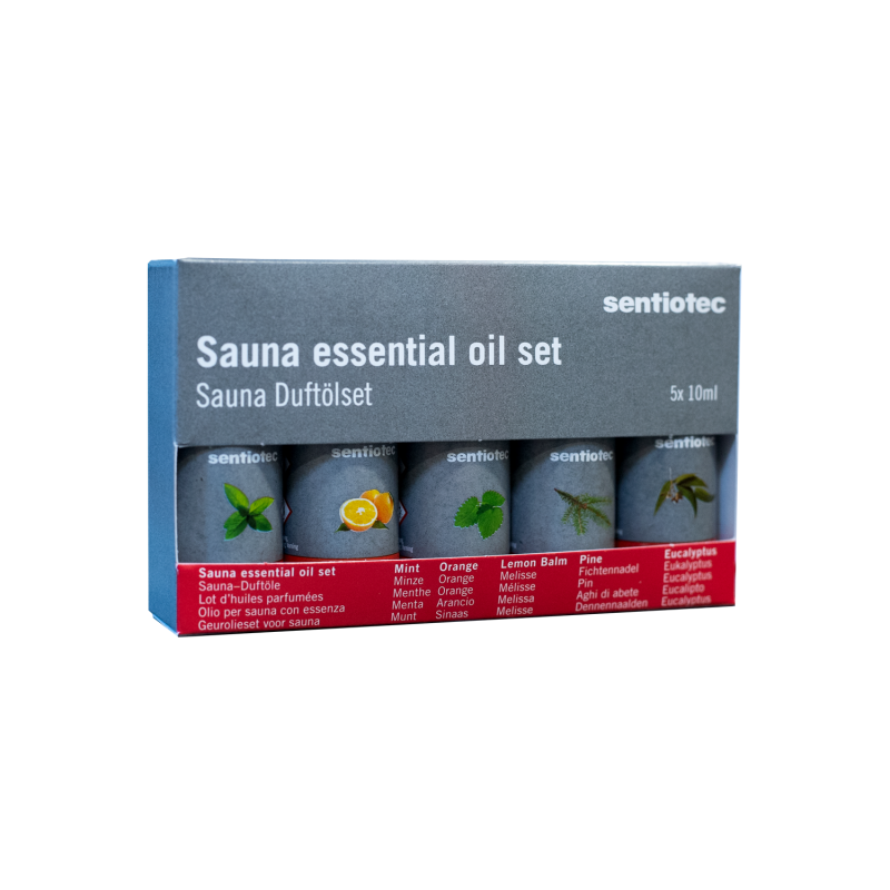 Sentiotec Sauna-Set mit ätherischen Ölen
