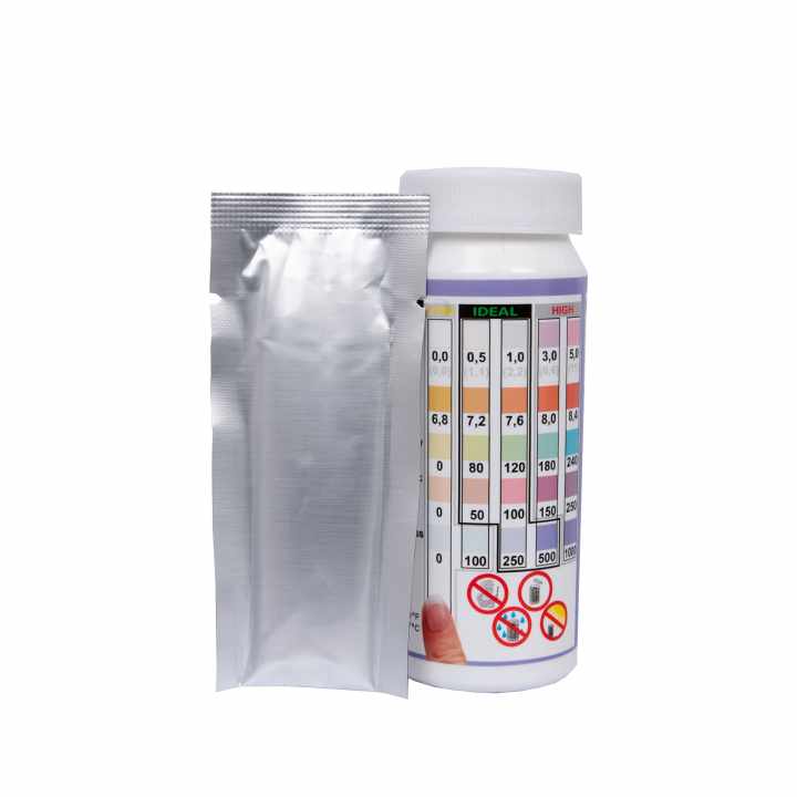 Easy-Dip 3-in-1 Wasserteststreifen, pH-/Cl-/BR-/Alkalinitätsmessung, 50 Stück