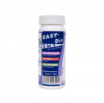 Easy-Dip 3-in-1 Wasserteststreifen, pH-/Cl-/BR-/Alkalinitätsmessung, 50 Stück