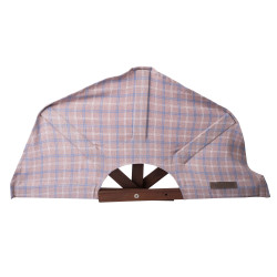 Saunafächer, karierter Stoff 