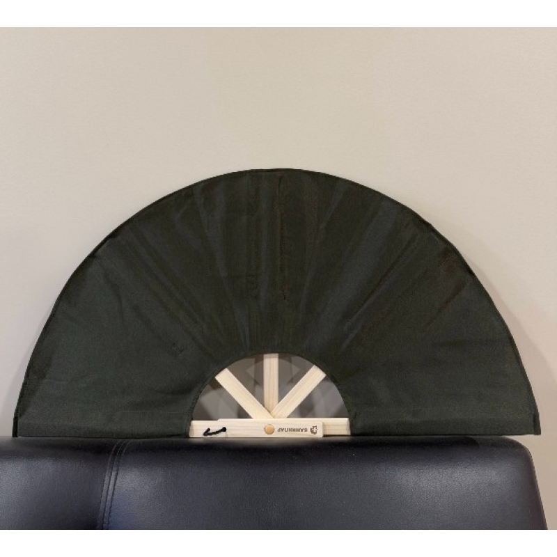 Saunafächer aus Stoff, dunkelgrün