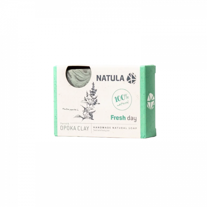 NATULA Gesichts- und Körperseife mit Opoka-Stein und Minze 100g