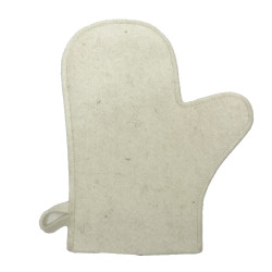 Wollhandschuh für Sauna, weiß 