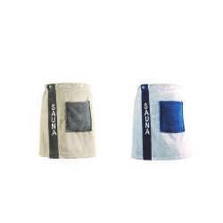 Saunaschürze für Herren grau, blau  Saunaschürze für Herren grau, blau