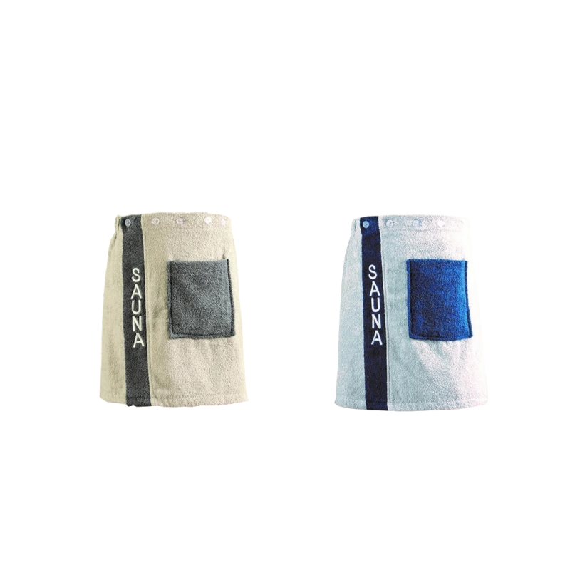 Saunaschürze für Herren grau, blau