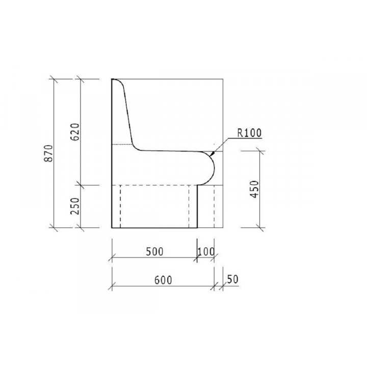 WEDI Dampfbad Eckbett 650mm