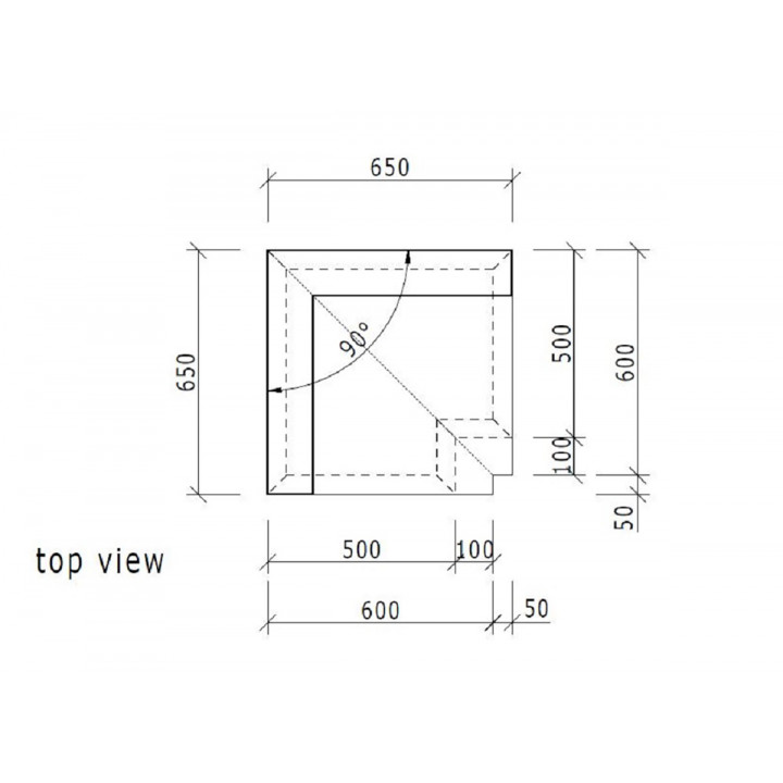 WEDI Dampfbad Eckbett 650mm