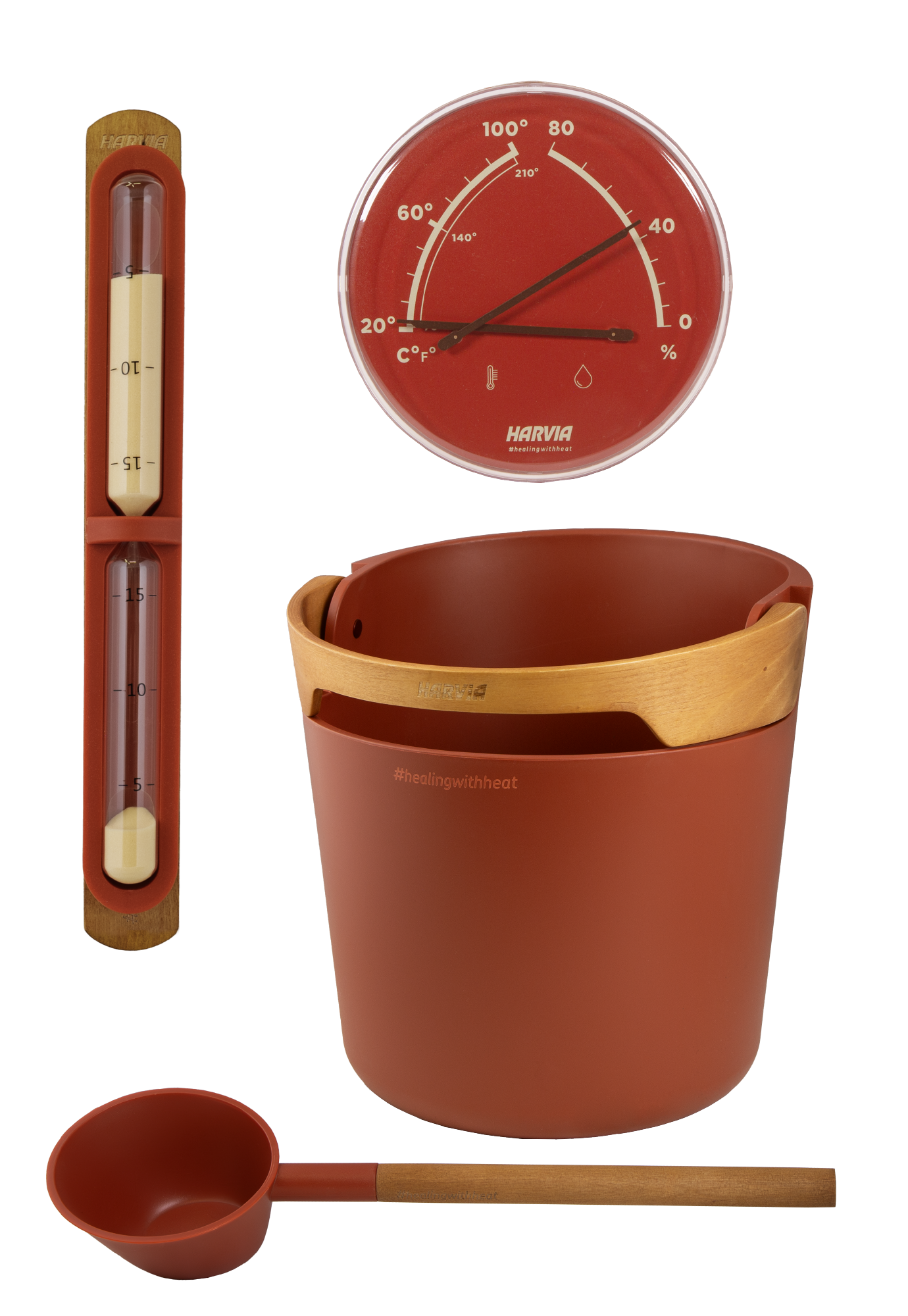 HARVIA Saunaeimer, Hygrometer und Sanduhr-Set