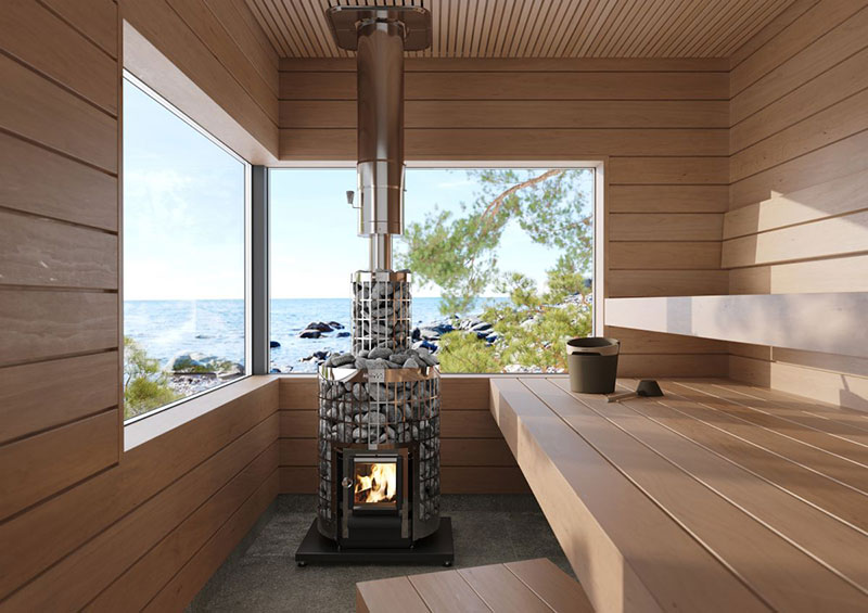 Fenster zur Natur in der Sauna