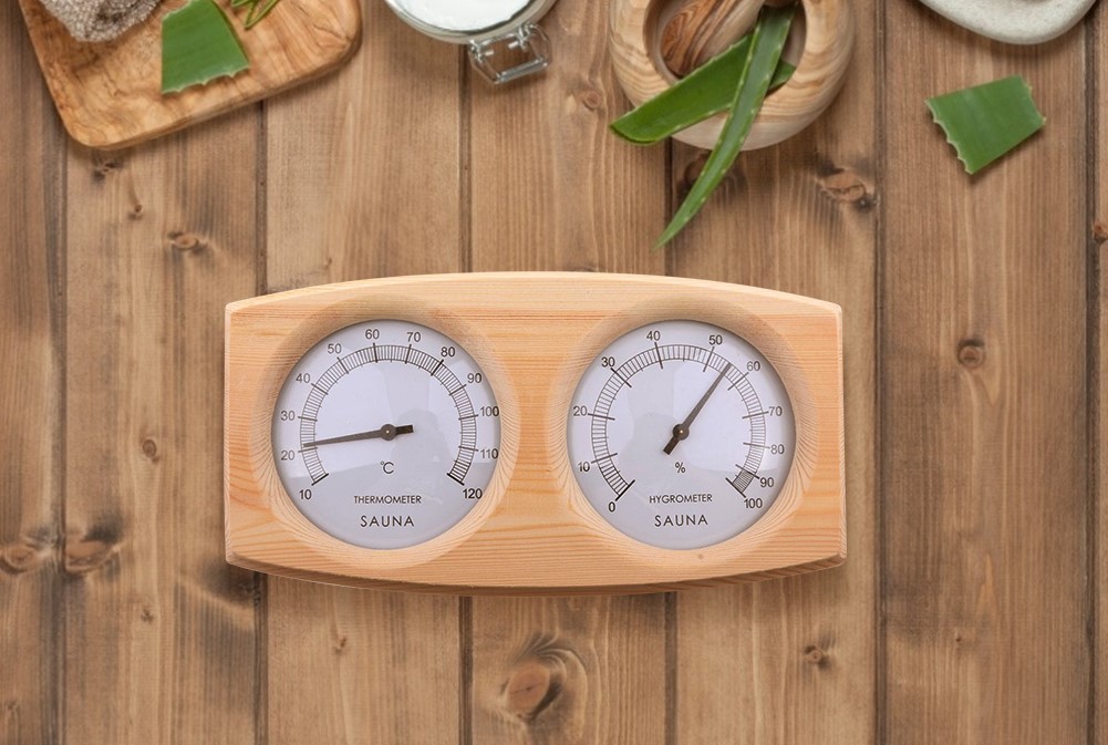 Hygrometer-Thermometer, ein wesentliches Element der Sauna