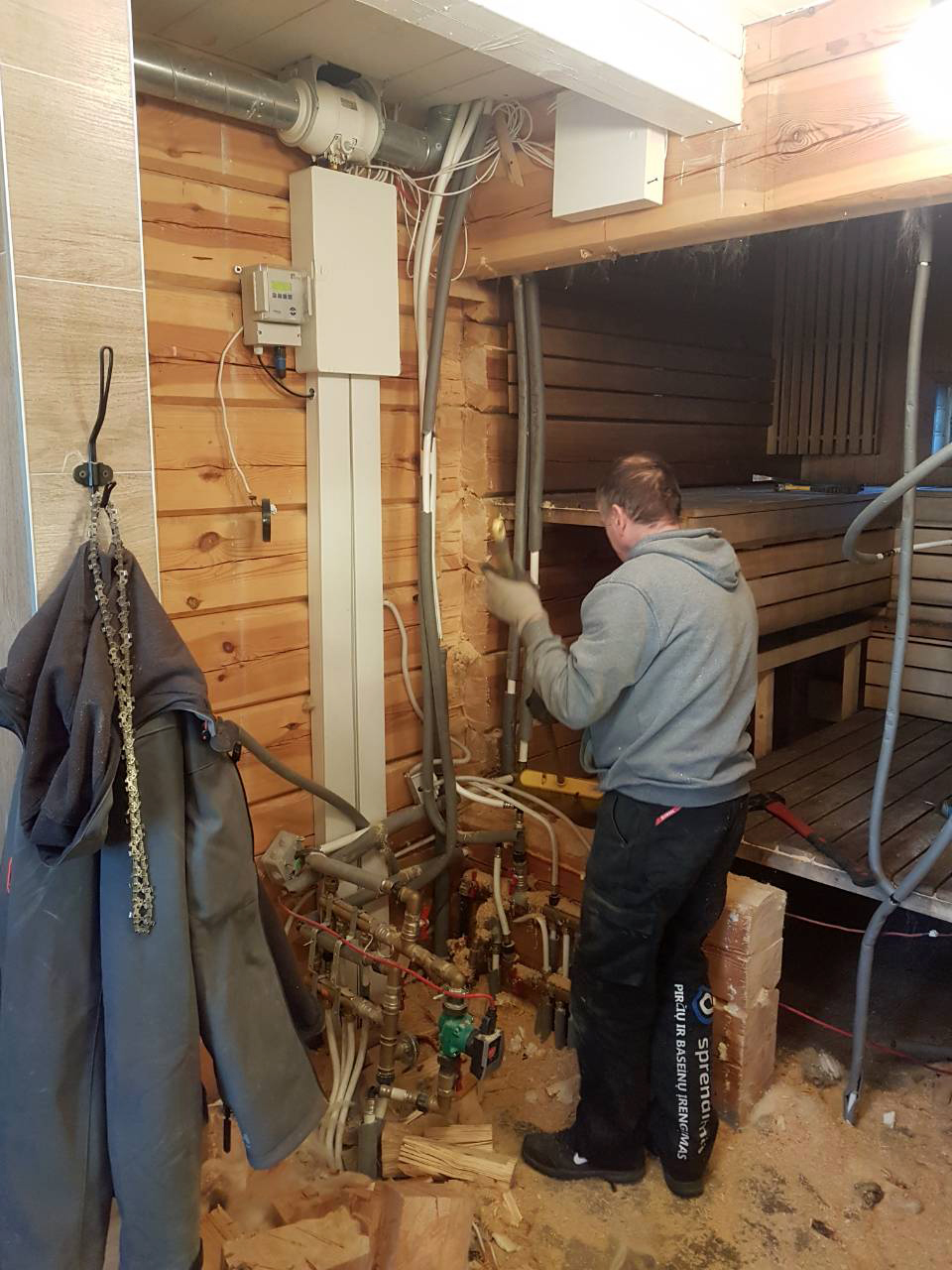 Renovierung des Dampfbades in "Vyšnių dvaras"