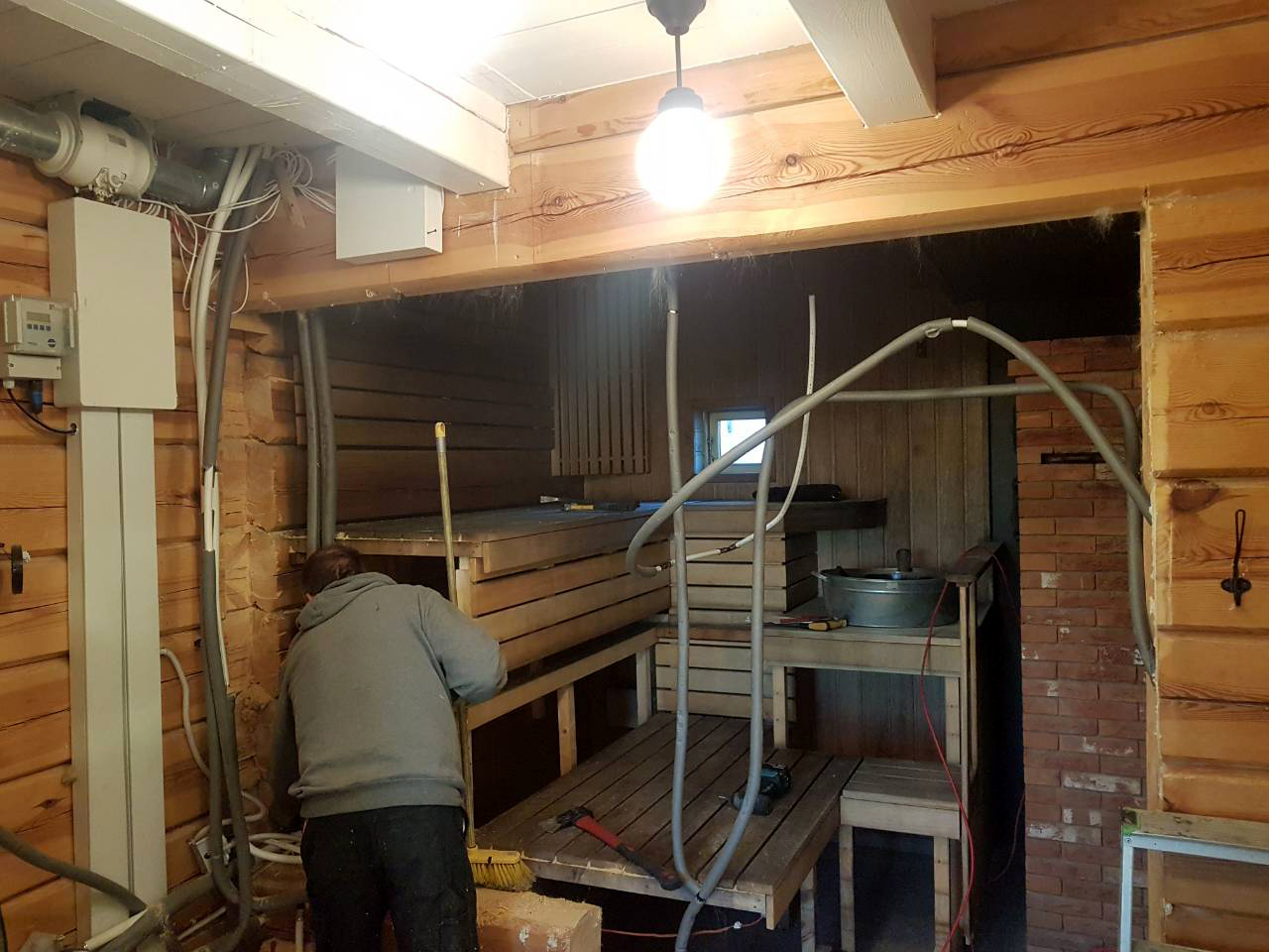 Renovierung des Dampfbades in "Vyšnių dvaras"